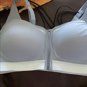 Zip front sports bra